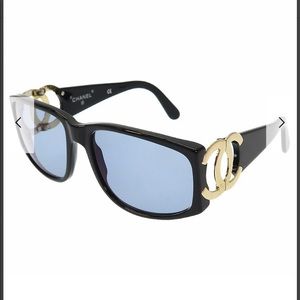 Chanel Gold CC Logo Black Sunglasses